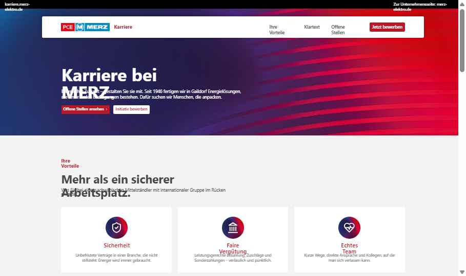 Karriereseite – Vorschau