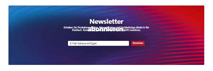 Newsletter-Band auf der Startseite